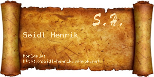Seidl Henrik névjegykártya
